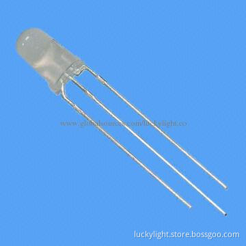 3mm Bi-color 3-pin LED Lamp, 625nm Red, 570nm Yellow Green, High-efficiency